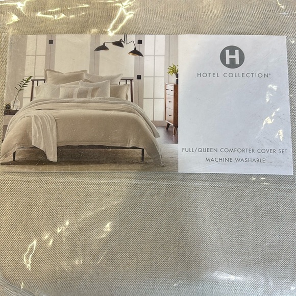 Hotel Collection Linen/Modal Blend 3-Pc. Duvet Cover Set, Color: Natural - Picture 4 of 7